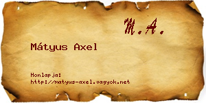 Mátyus Axel névjegykártya